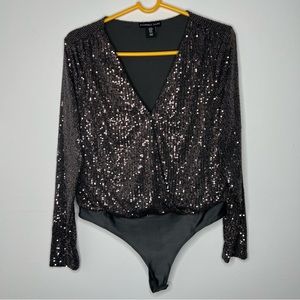 Sincerely Jules Black Sequin Bodysuit